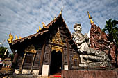 Chiang Mai - The Wat Phan Tao temple. Overview showing the gable of the Wihan. 